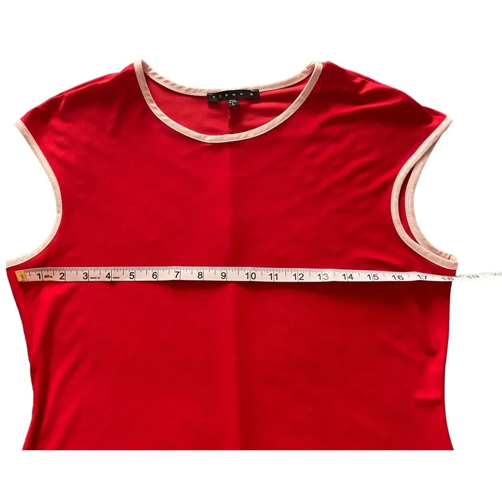 Women’s Tiana B Dress Size Large sleeveless Tank Stretchy Summer Pullover Tank - Picture 4 of 8